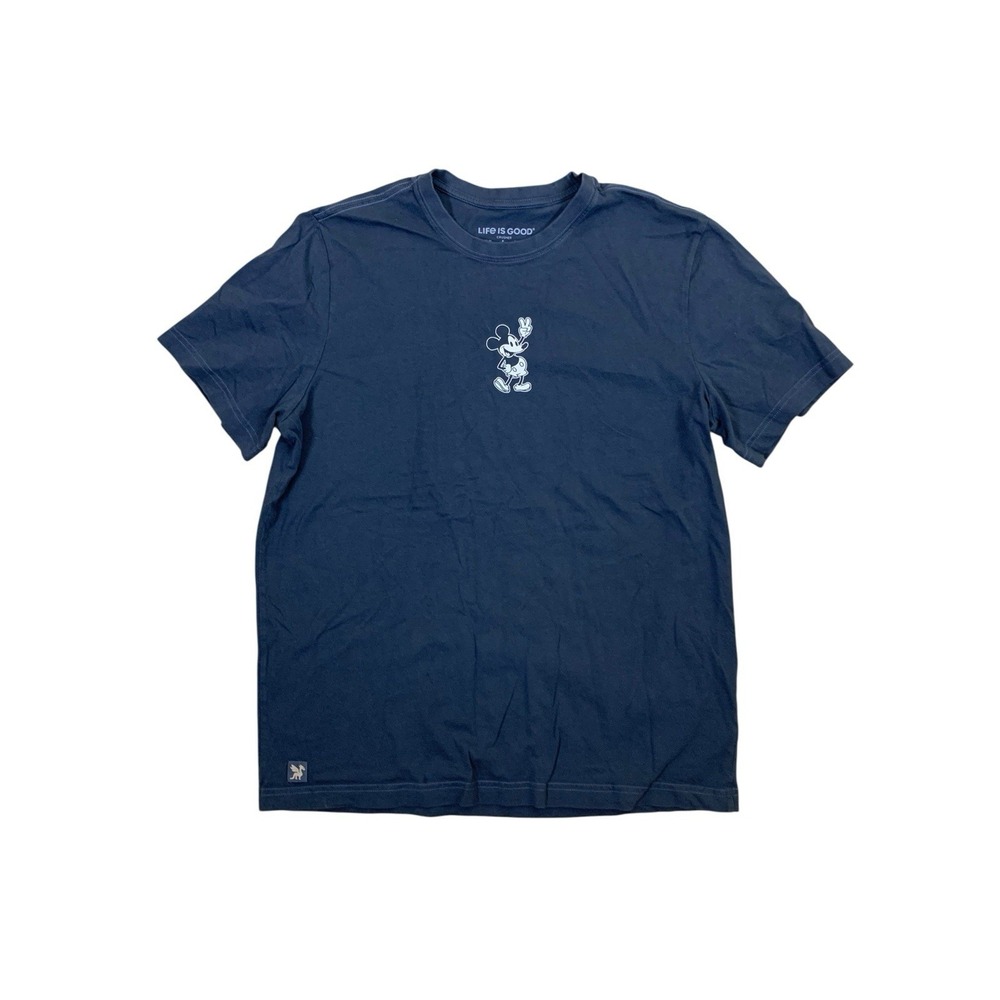 Life Is Good Disney Mickey Mouse Graphic Tee Casual Navy Mens L